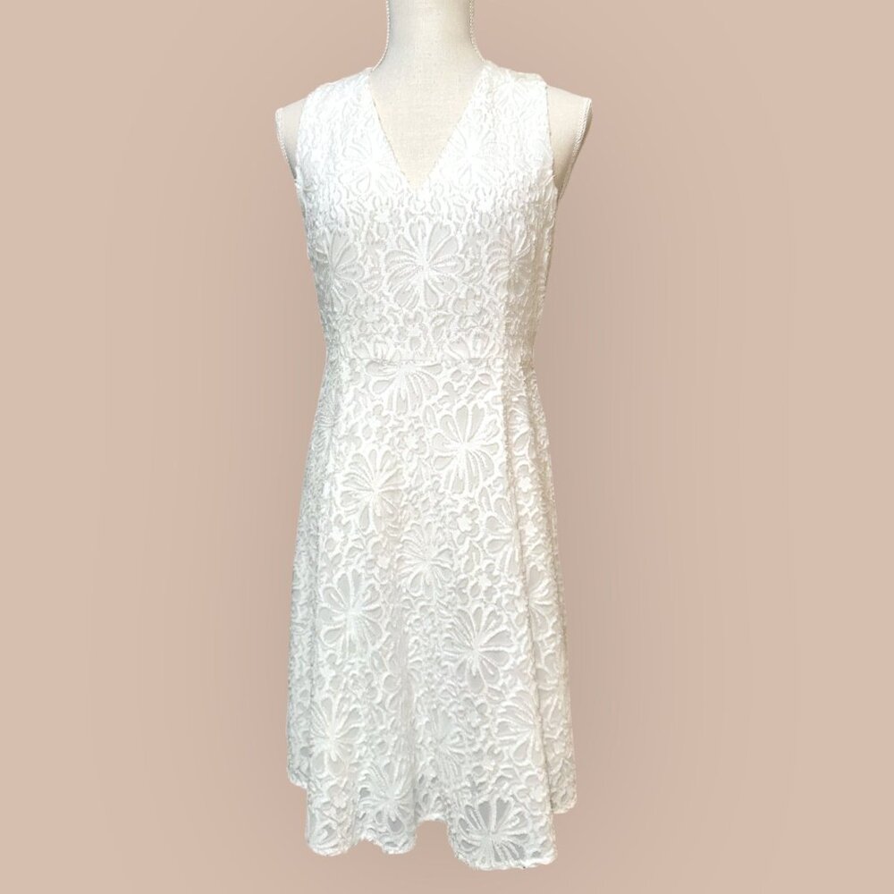 Theory Ivory Floral Lace Midi Dress